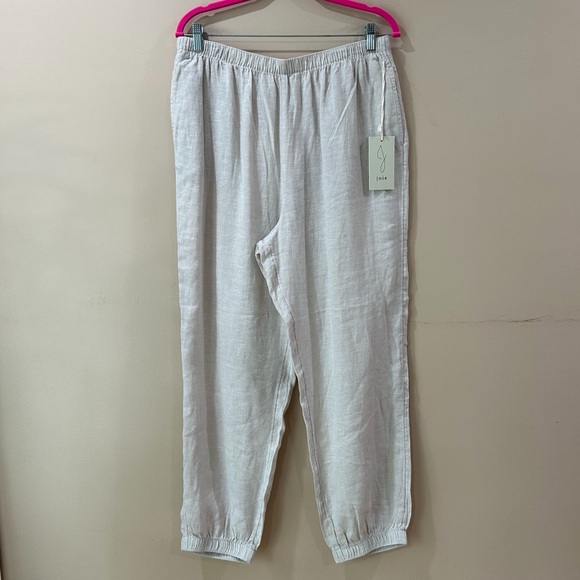 Joie Pants - Joie Jogger Pants Beige  100% Linen Wide Pull On Beach Minimalist Women’s XL